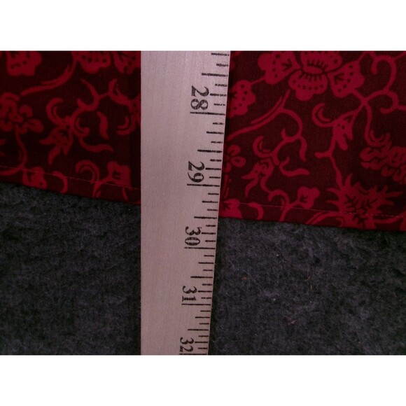 Lane Bryant Blouse Women 26 Red Floral Ruffle Sleeve Causal Flowy Boho Costal - Picture 5 of 10